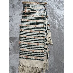 Max Studio Home Decorative Throw Multicolor Textured Puffs‎ 50" X 60"  NWT
